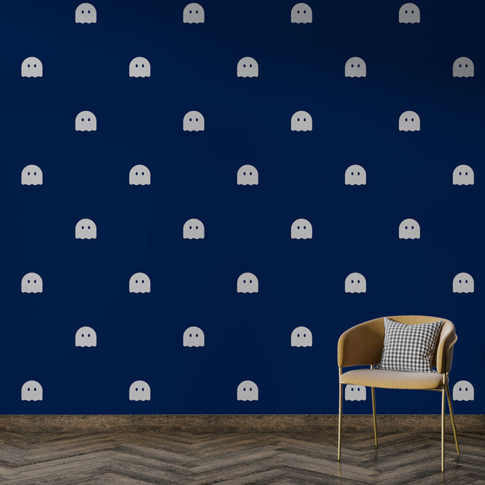 Carta da parati Phantom | Blu scuro e bianco