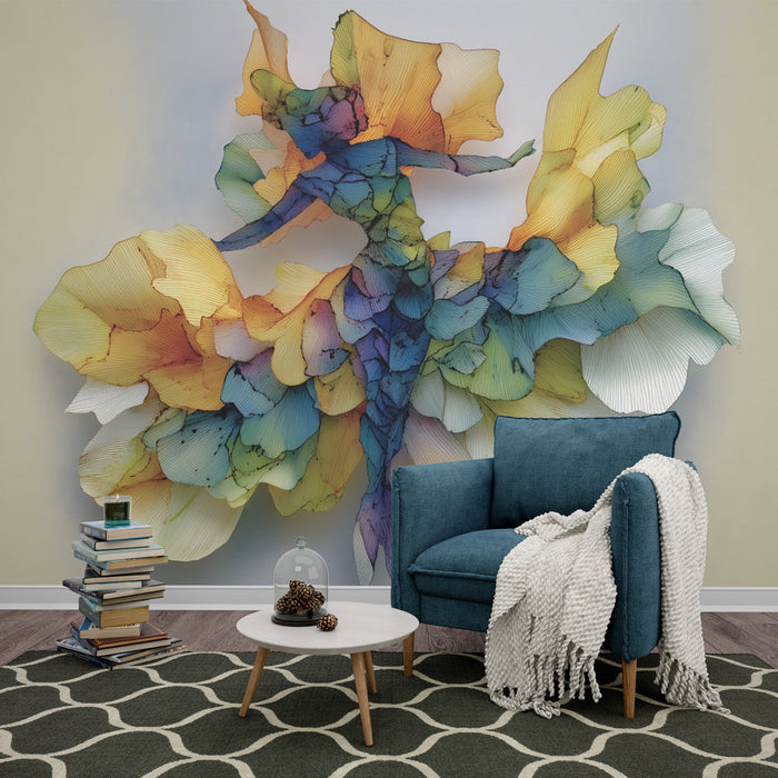 Tapete plesnog zida | Obojena i fluidna silueta