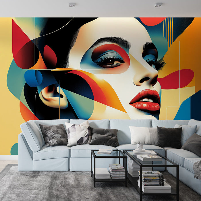 Muraaltapeet abstraktne | Värvikas moodne portree