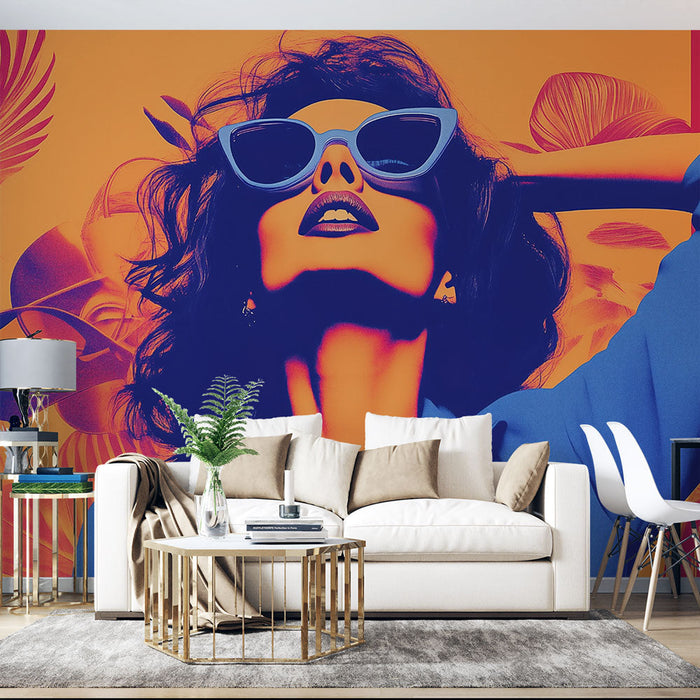 Tapeta rétro | Živé barvy a elegantní silueta