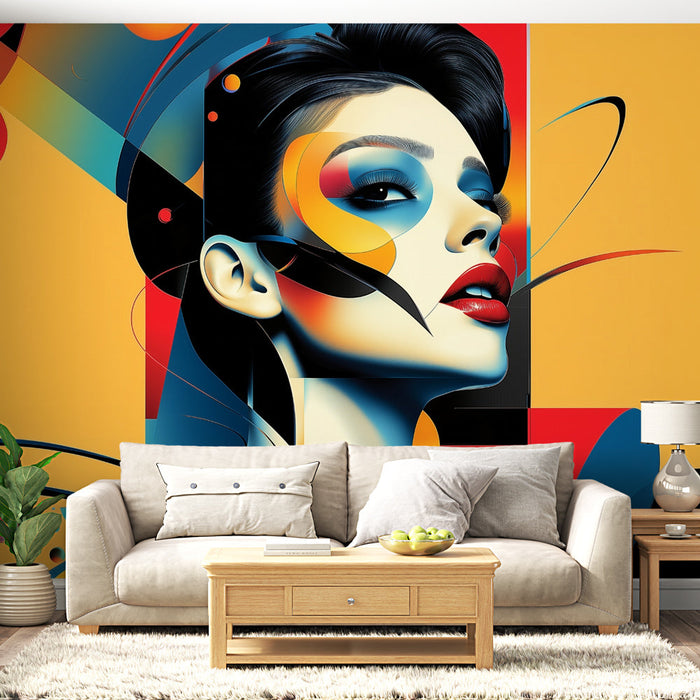 Apstraktna umjetnost na zidu | Moderan i šareni portret