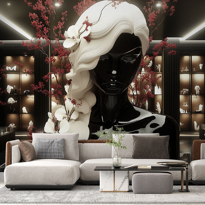 Muraaltapeet moodne kuju | Must-valge sära