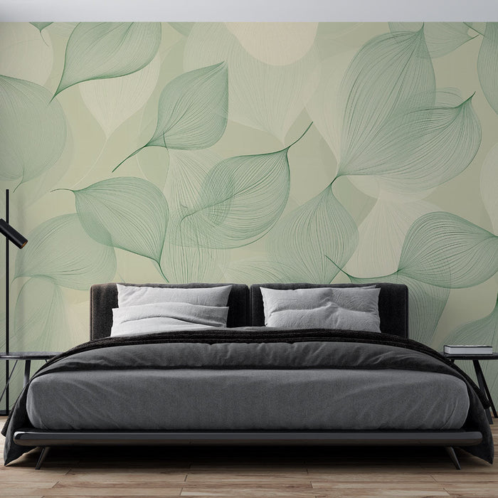 Papel de parede folhas | Escapada natural em tons pastéis