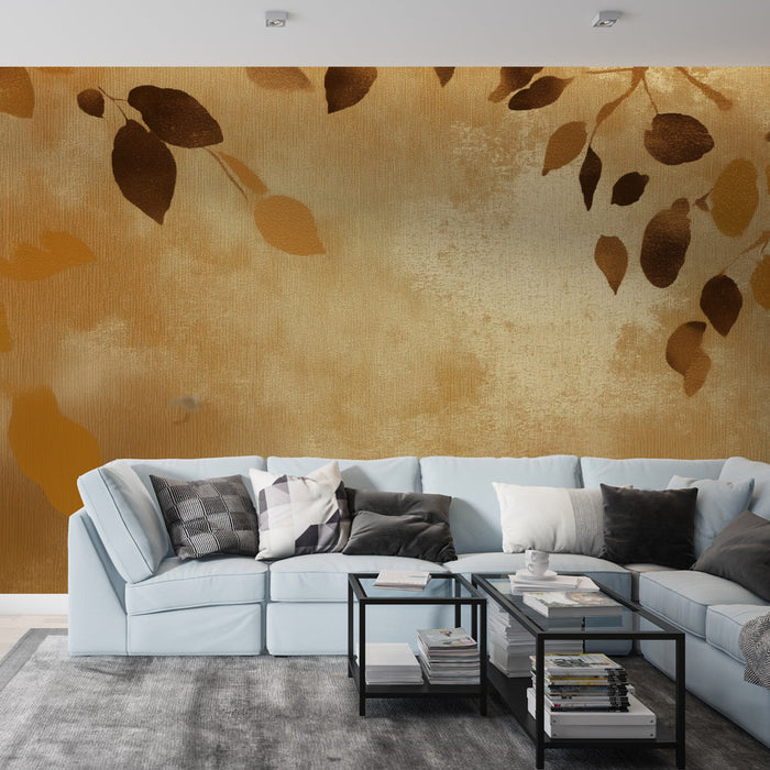 Mural Wallpaper golden leaf | Elegance and sophistication