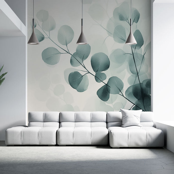 Muraaltapeet Vegetaalne | Akvarell Eukalüpti Lehed