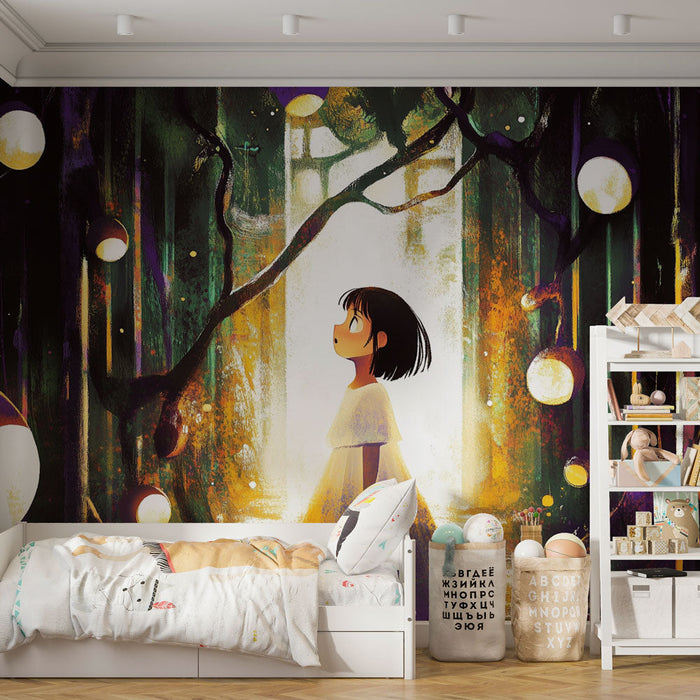 Fototapeet maagiline mets | Laps ja müstilised tuled