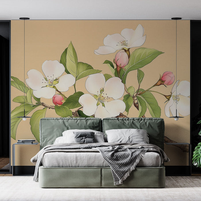 Тапет с цветя | Деликатни илюстрации на бели цветя