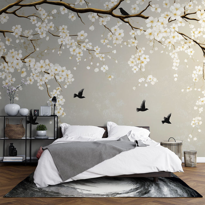 Mural Wallpaper cherry blossom | Surge of serene nature