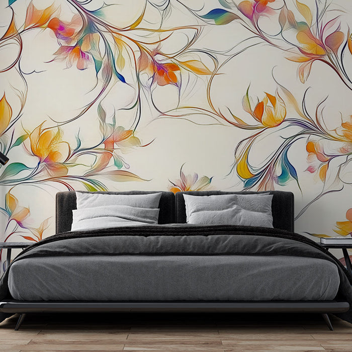 Abstraktní květinová tapeta | Výbuch uměleckých barev