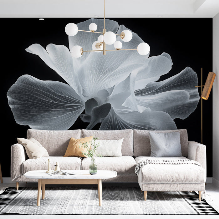 Muraaltapeet mustvalge lill | Ajatu sära