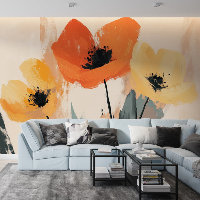 Tapeta s květinovým motivem | Ilustrace abstraktních květin