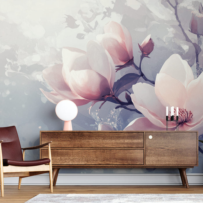 Tapete floral | Zarte Magnolienblüten
