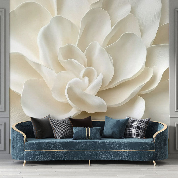 Mural Wallpaper Floral | Elegance Cream Petals