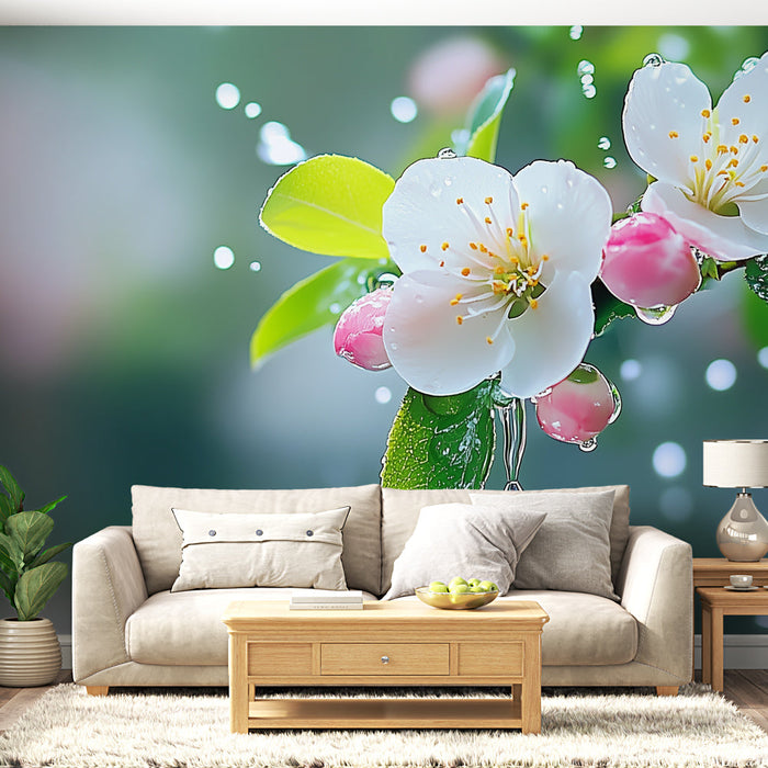 Papel pintado flores de primavera | Estallido de frescura en fondo pastel