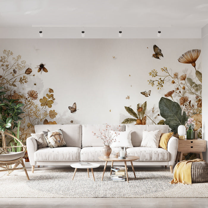 Fototapeta motýli | Jemná podzimní příroda a květiny
