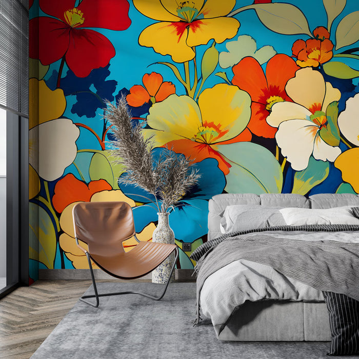 Tapeta se květinovým motivem | Výbuch jasných barev