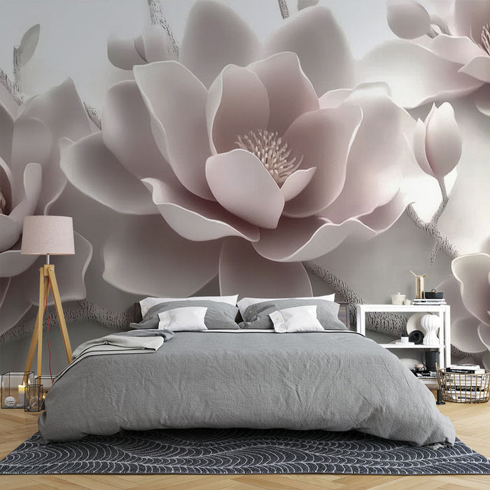 Tapeta z vzorcem cvetja 3D | Nežna cvetlična eleganca