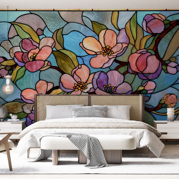 Λουλουδένιο Βιτρώ | Πολύχρωμη Ζωγραφική Στο Γυαλί