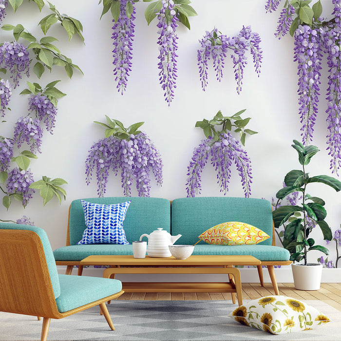 Fototapeta wisteria | Vijolični cvetlični vzorec