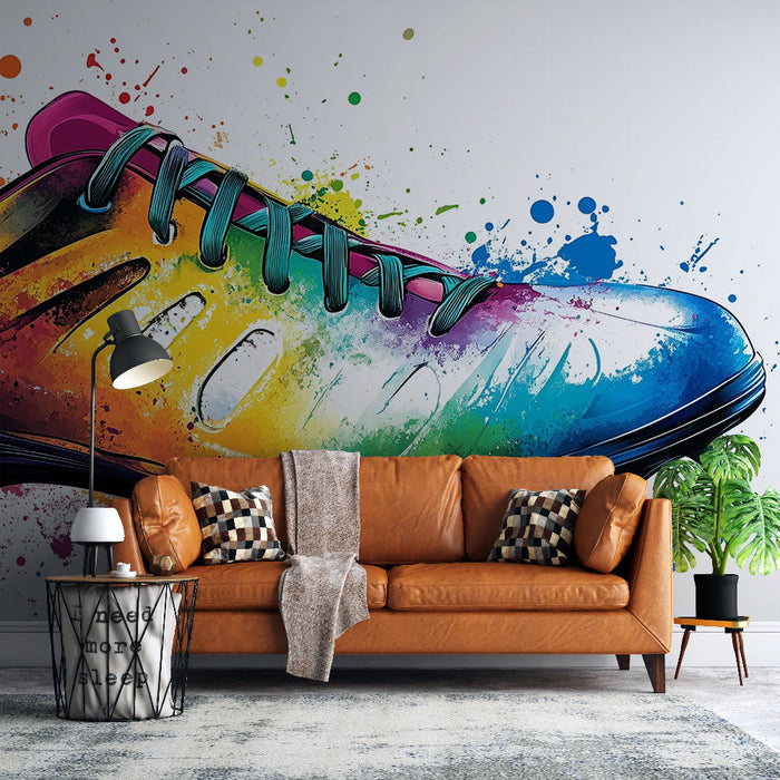 Παπούτσι αθλητικών tapet | Σχέδιο με πολύχρωμες πιτσιλιές