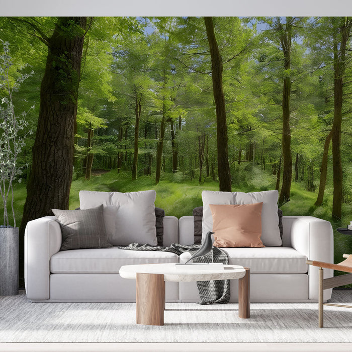 Carta da parati foresta rigogliosa | Sentiero forestale tranquillo