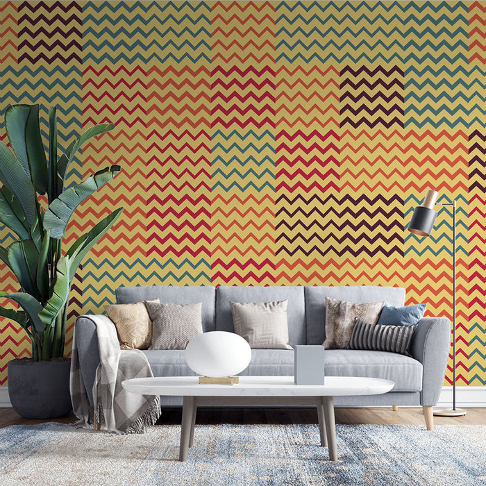 Fototapet zigzag | Vintage flerfarvet