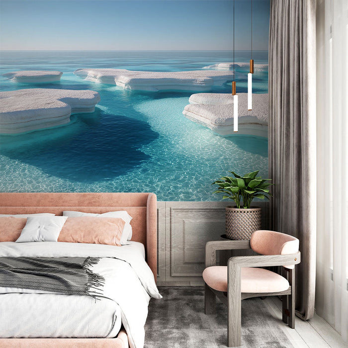 Mural Wallpaper glacial | Ice landscape and turquoise water