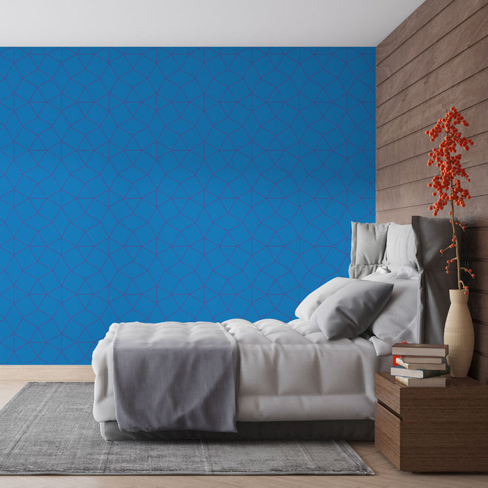 Fototapet Geometrisk | Blå med Fraktalmønster