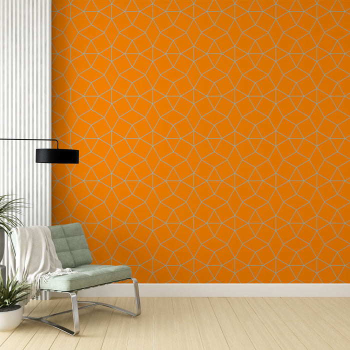 Foto Behang geometrisch | Helder oranje ontwerp