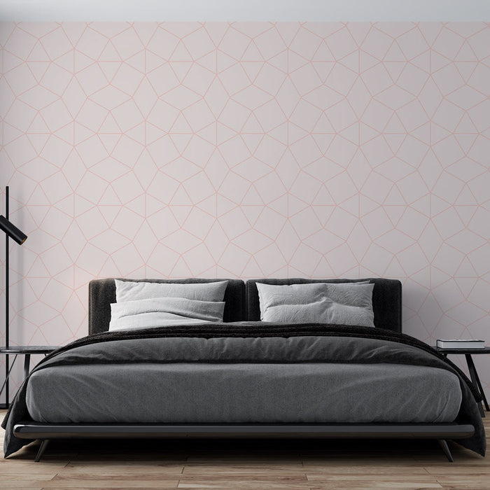 Mural Wallpaper Geometric | Pale Pink and Minimalist