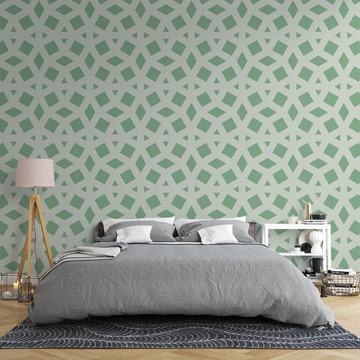 Falfestmény tapéta Geometrikus | Pasztell zöld