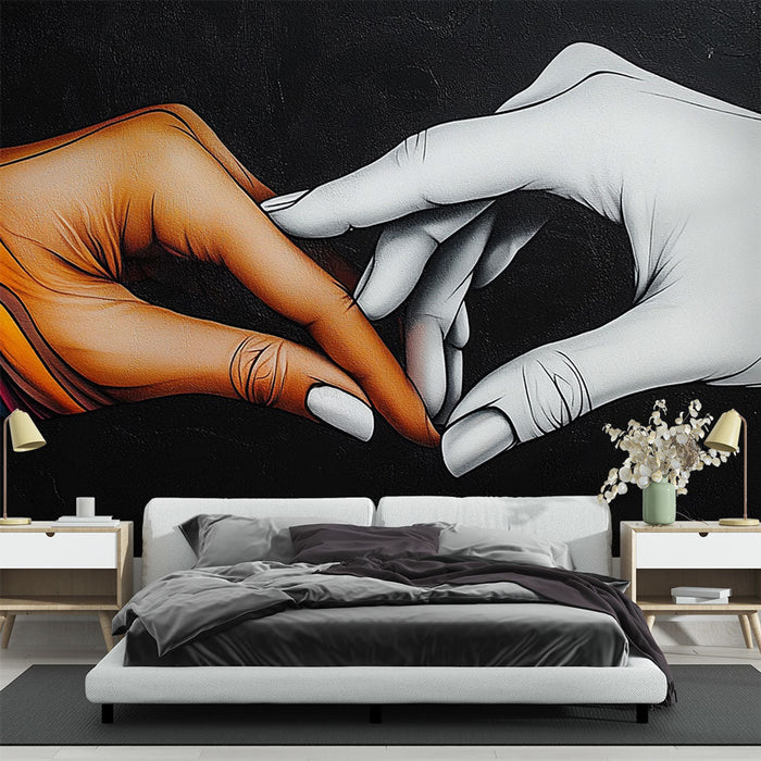 Mural Wallpaper | Art of Entwined Hands