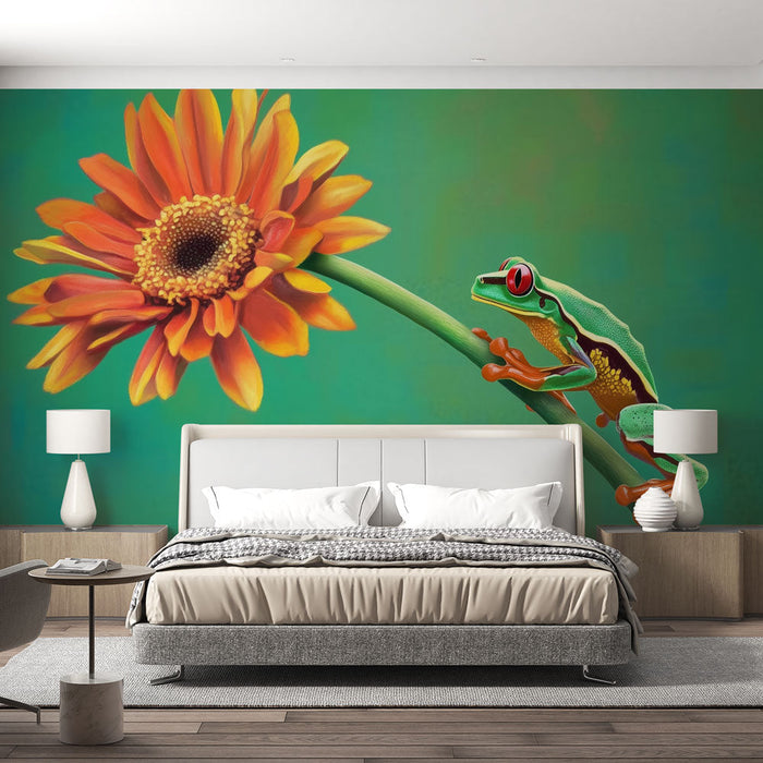 Mural Wallpaper frog | Vibrant and colorful wall art