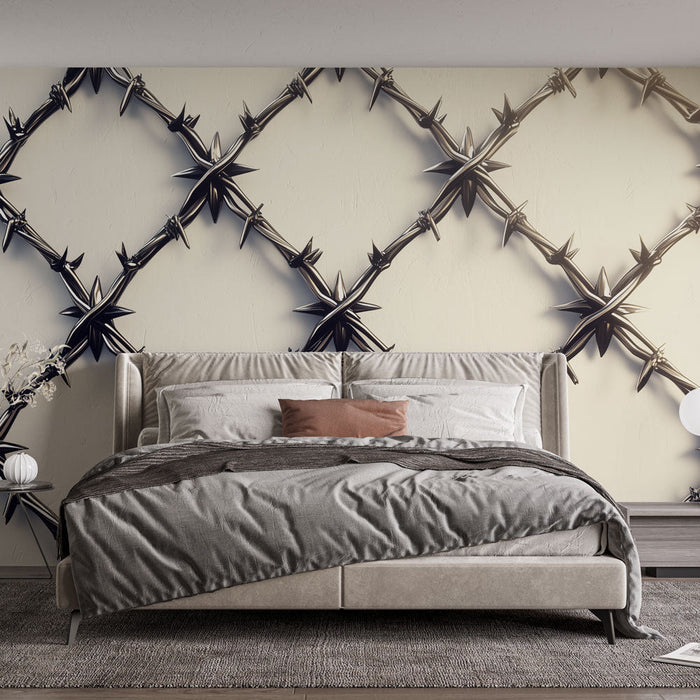 Mural Wallpaper barbed-wire | Modern industrial design