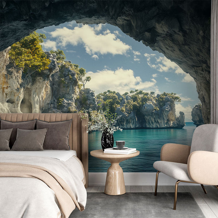 Tapeta pobřežní krajiny | Pohled na skalní zátoku