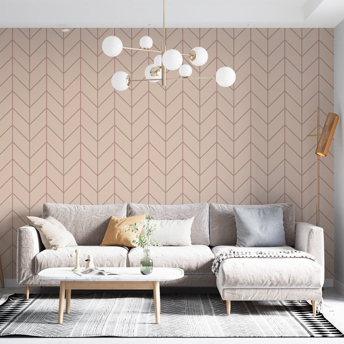 Tapet chevron | Powder Pink and Subtle Lines