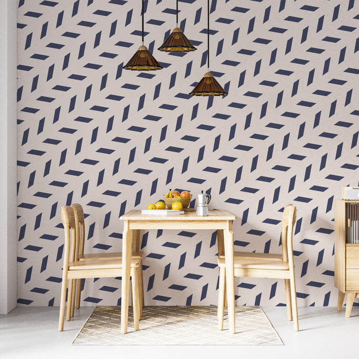 Falfestmény Tapéta Geometrikus | Kék Gyémánt Minta