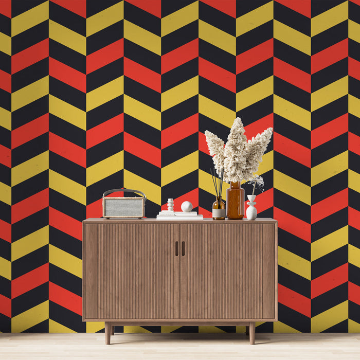 Tapetti geometrinen | Monivärinen siksak-kuvio