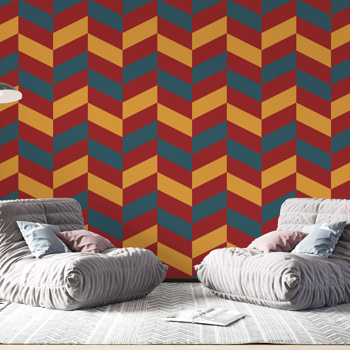 Mural Wallpaper chevrons | Fargerikt geometrisk mønster