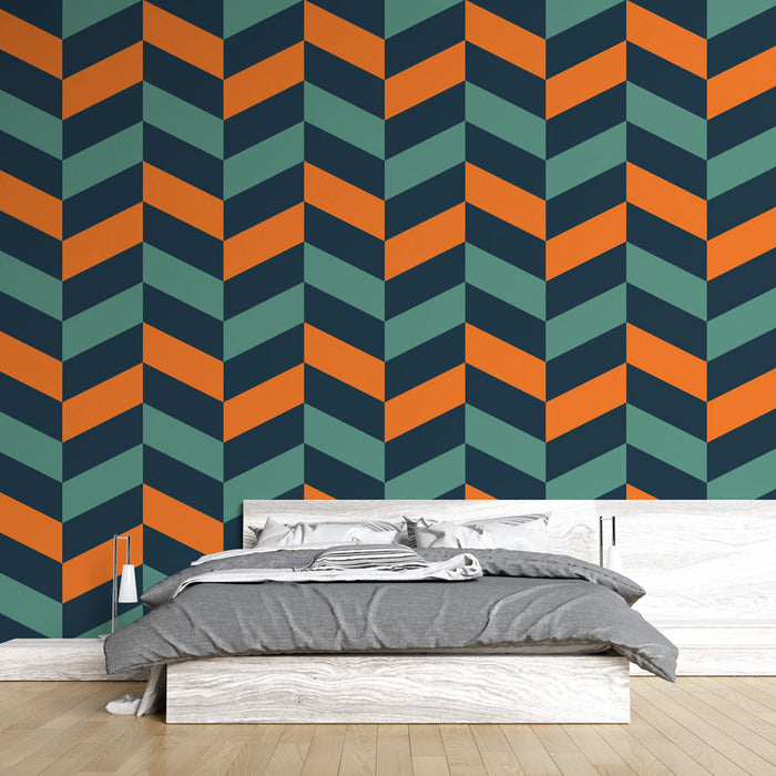 Mural Wallpaper chevrons | Modern multicolor design