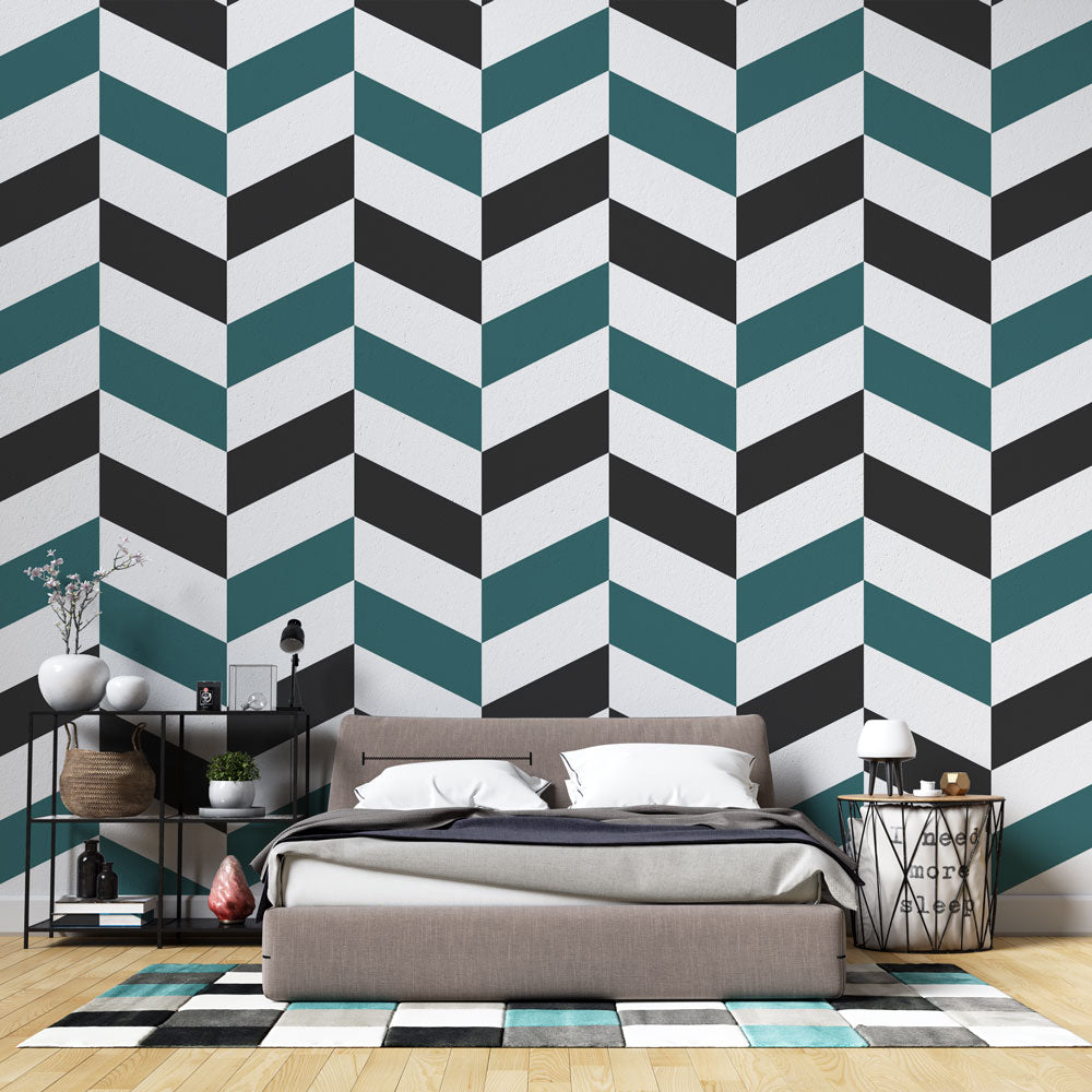 Mural Wallpaper chevron | Modern geometric pattern — WonderMural