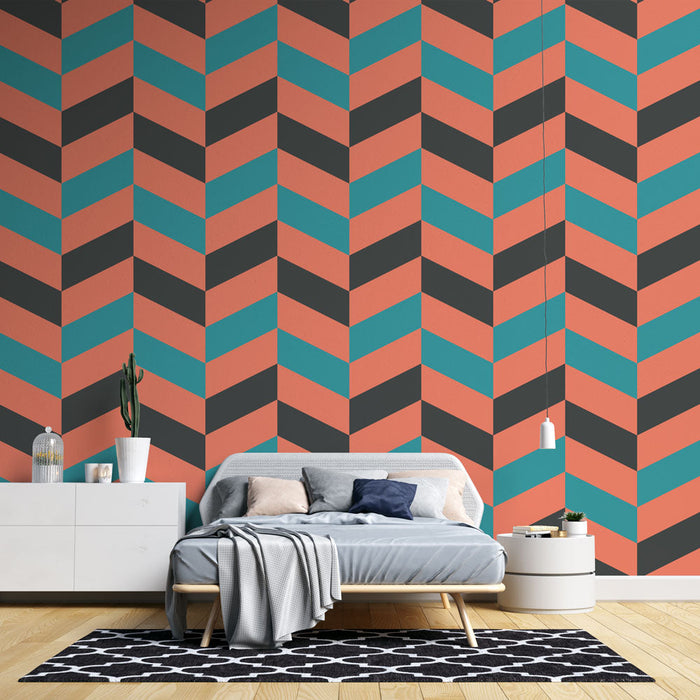 Mural Wallpaper chevrons | Grafisk og fargerik