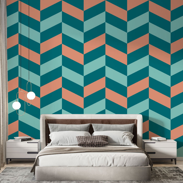 Mural Wallpaper chevrons | Fargerikt geometrisk mønster