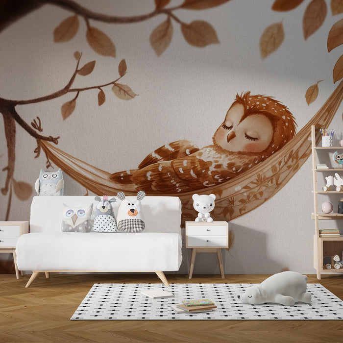 Tapeta s motivom sove | Umirujuća i jesenja ilustracija