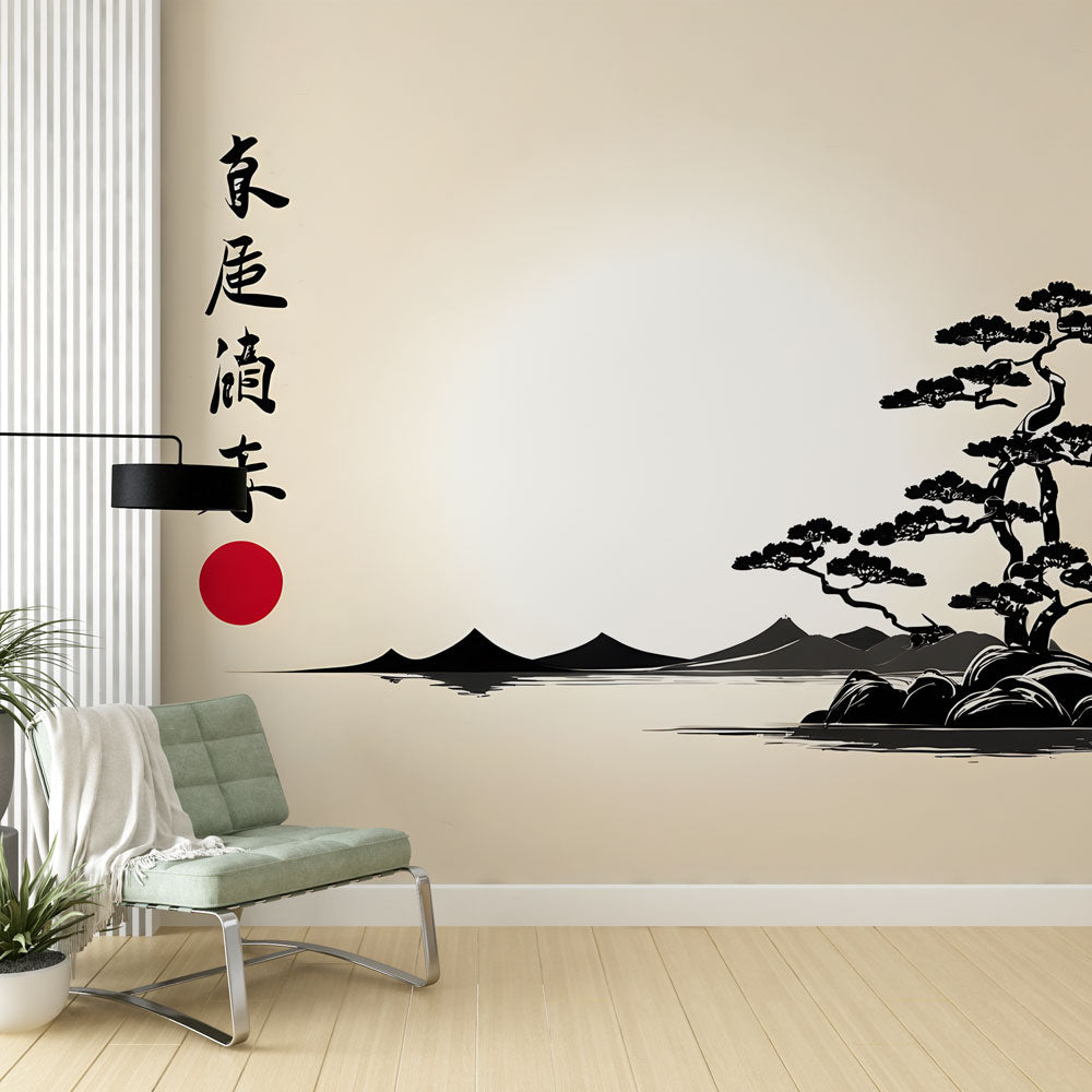 bonsai tree wall decal Mural Wallpaper Zen