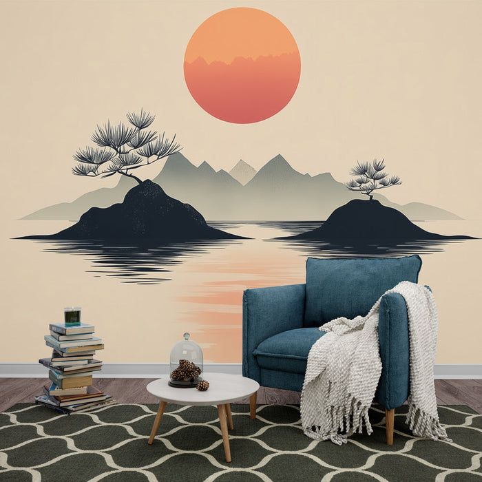 Фототапет дзен пейзаж | Минималистичен залез