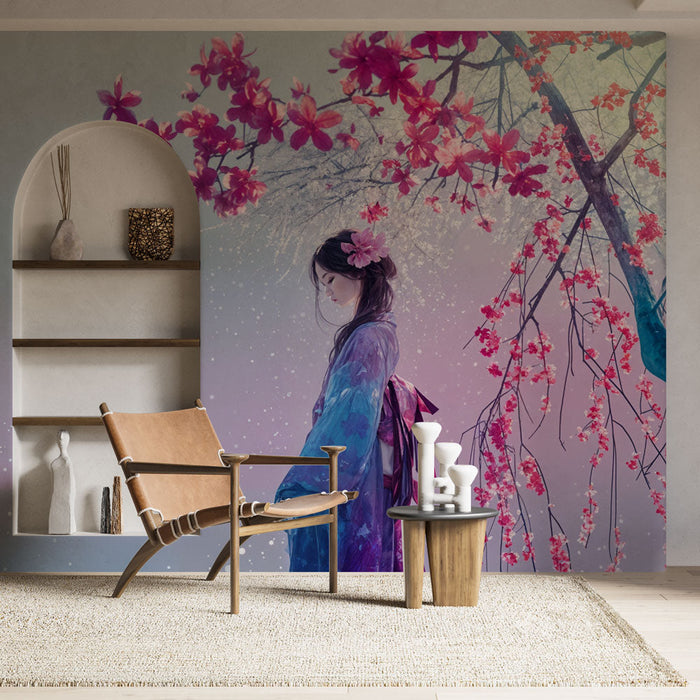 Tapeta květinová a s postavou | Harmonie barev