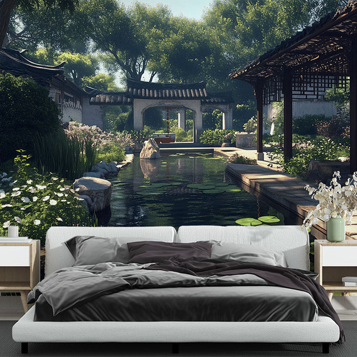 Papel de parede Jardim Asiático | Oásis da Tranquilidade