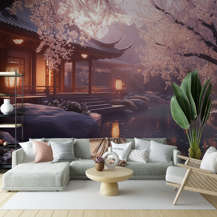 Tapet Japansk have | Sindsro i kirsebærblomster