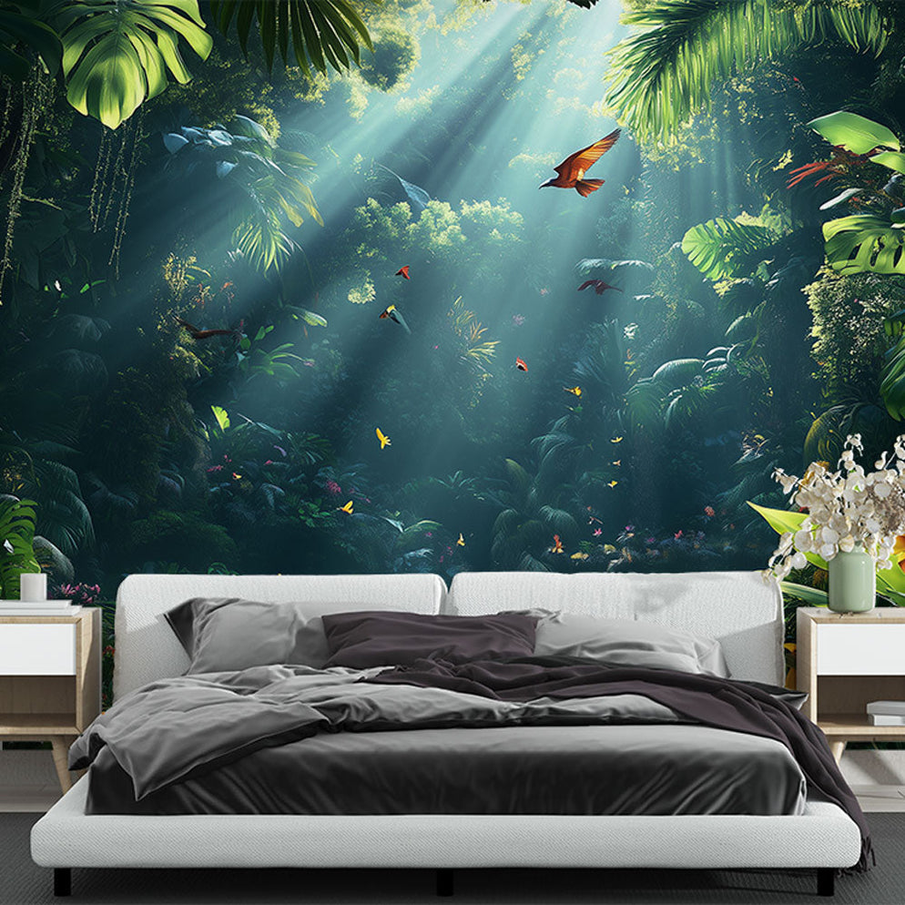 Mural Wallpaper Jungle Luxuriante | Enchanted Tropical Forest — WonderMural